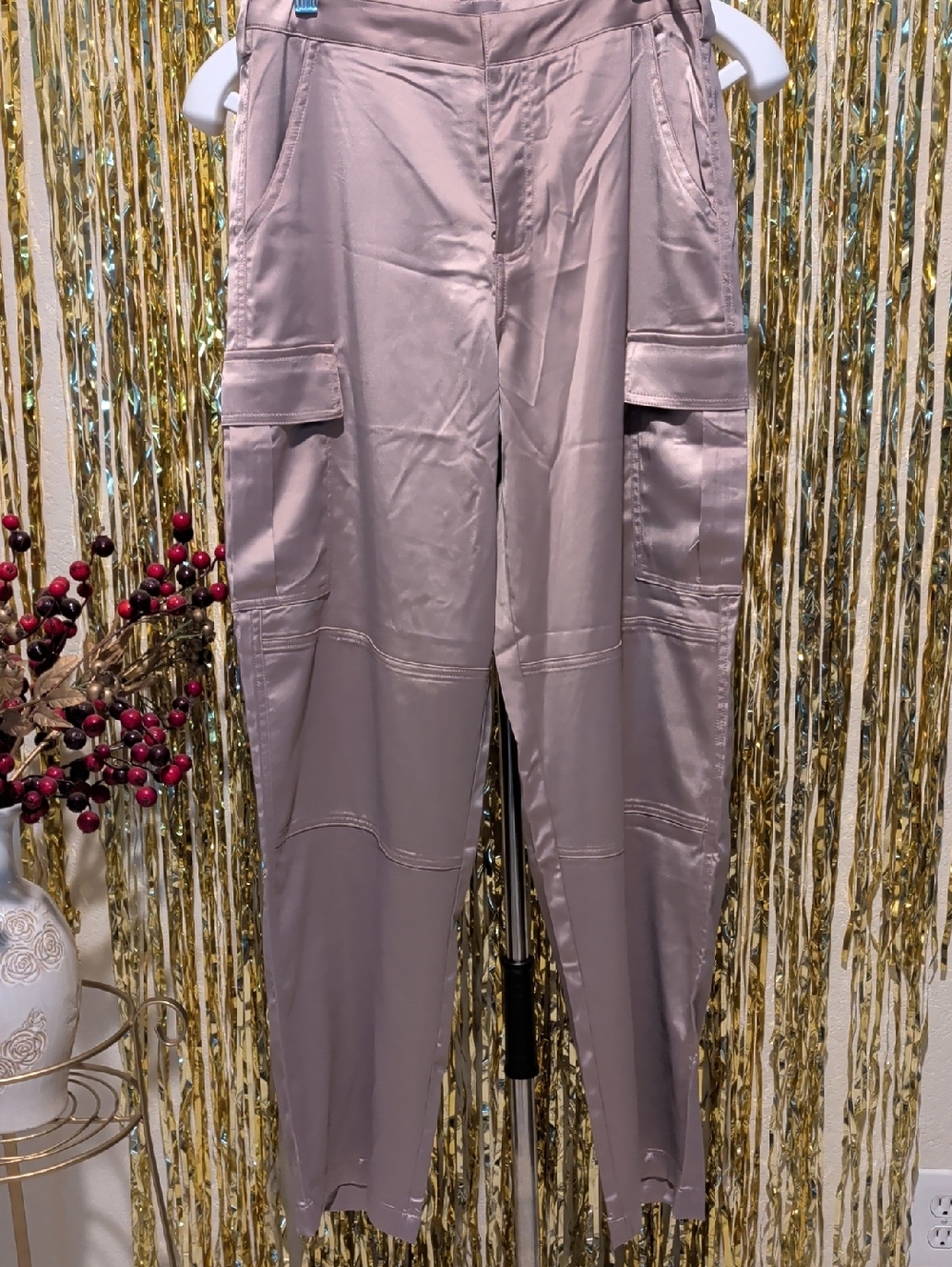 🔥Women's Cargo Jogger Pants - Dusty Mauve By Beverly & Beck